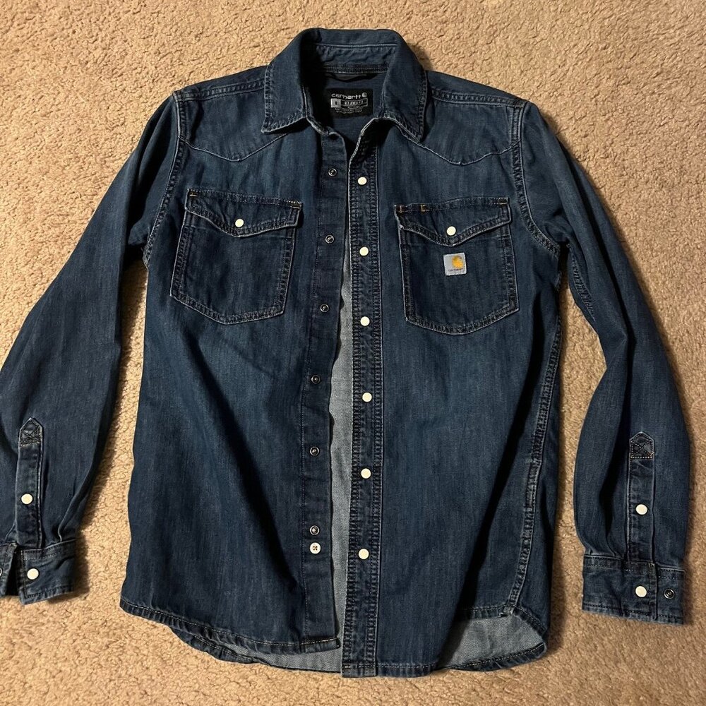 Carhartt 106429 - Montana Relaxed Fit Midweight Denim Long-Sleeve Snap Front Shi